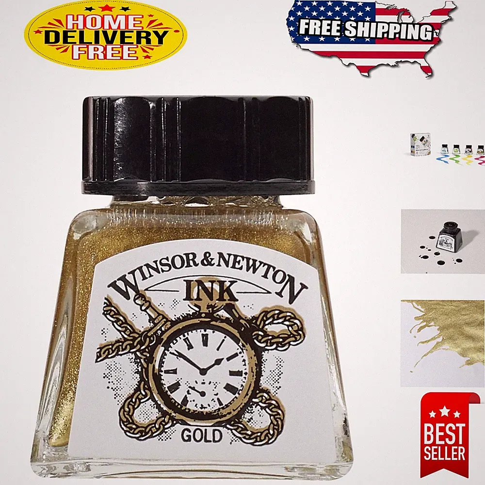 14ml Gold Drawing Ink - Versatile Application for Artistic Brilliance