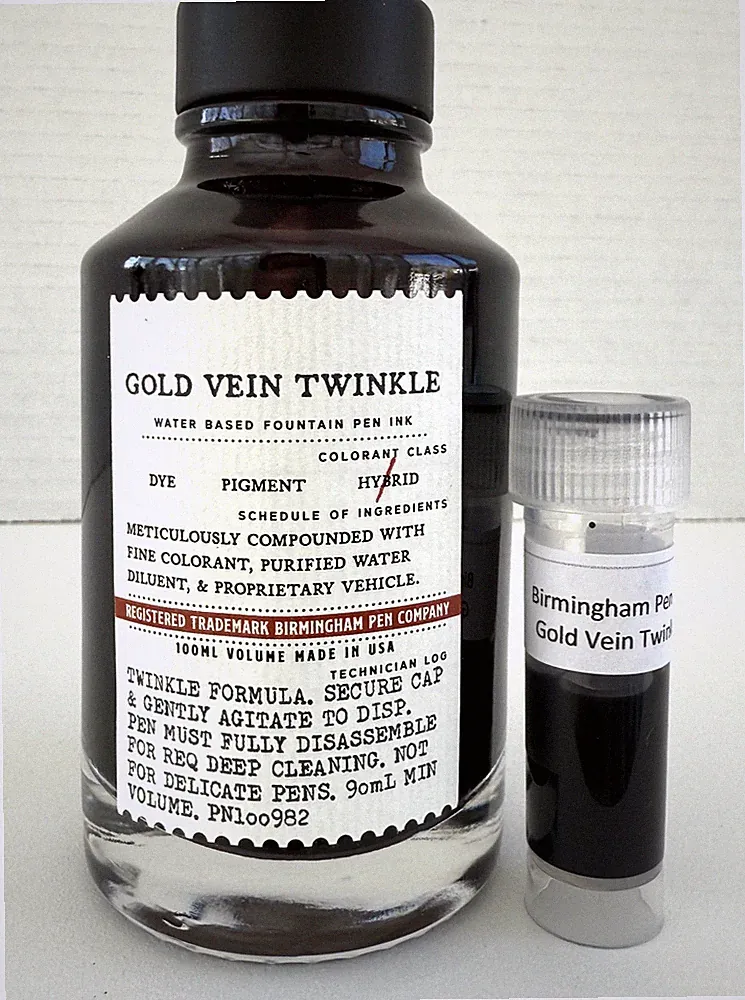 3ml Ink Sample - Birmingham Pen Company "Gold Vein Twinkle" - 1 Vial Only