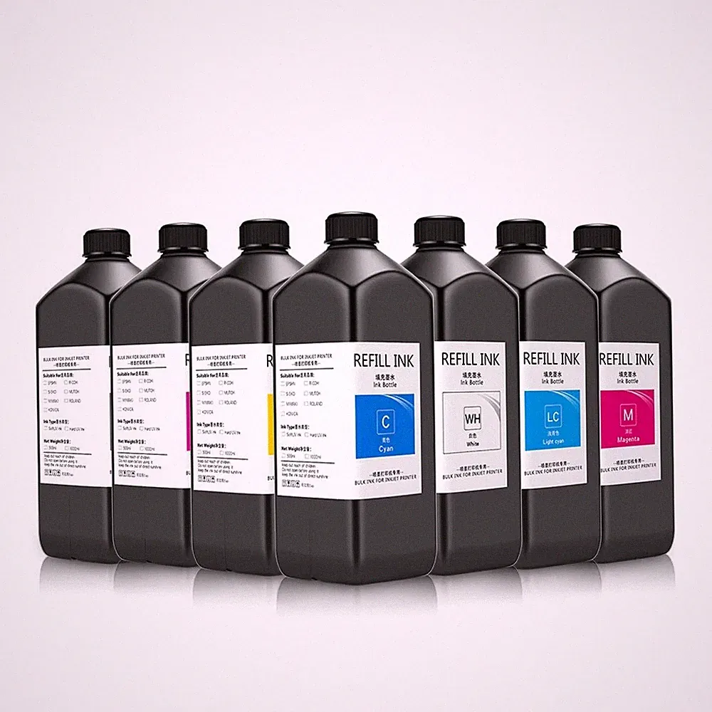 7x1000ml Gold LED UV Ink for Epson DX5 DX7 XP600 TX800 L1440 Inkjet Printer