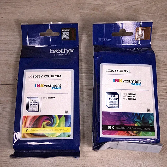 Brother LC3035Y XXL ULTRA Yellow INKvestment + LC3033BK XXL Black Ink Cartridges