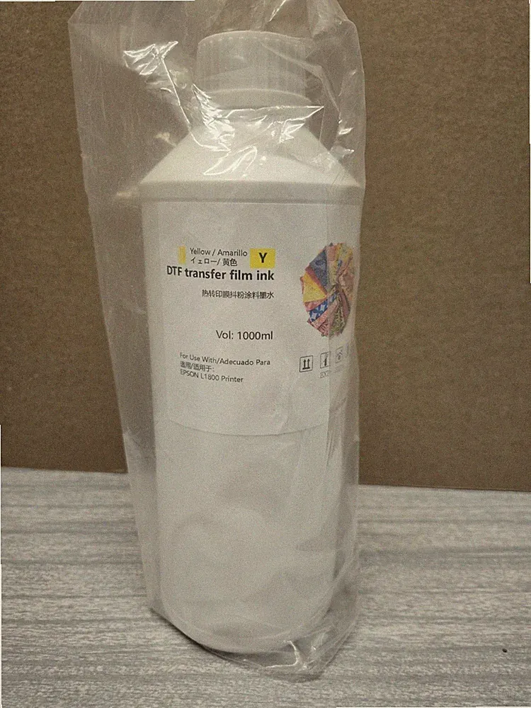 DTF Transfer Film Ink For EPSON L1800 Printer- Yellow- 1000mL Bottle- Exp 4/2027