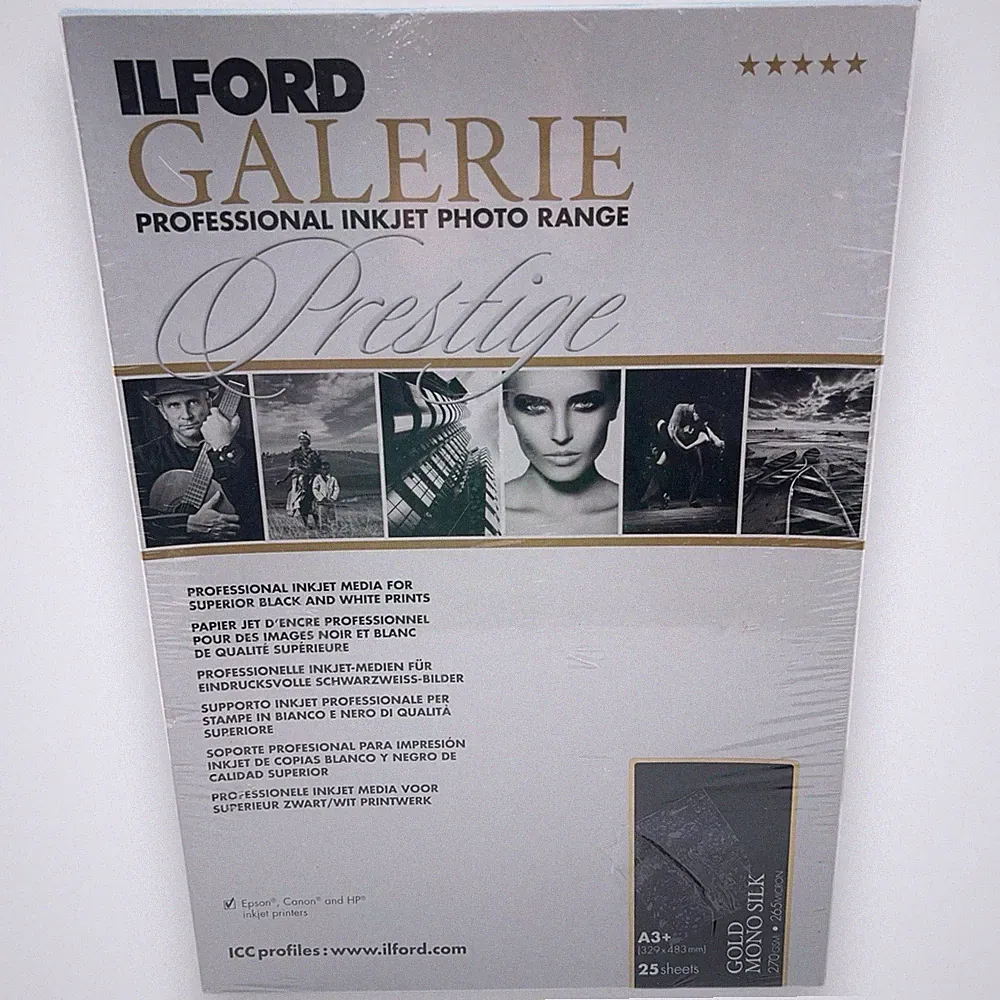 Ilford Galerie Pro inkjet photo Paper Gold Mono Silk 13" X 19" 25 Sheets NEW!