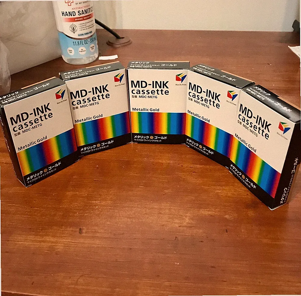 Lot of 5 Alps MD Printer Gold Metallic Ink Cartridge MDC-METG - Replaces106030-0