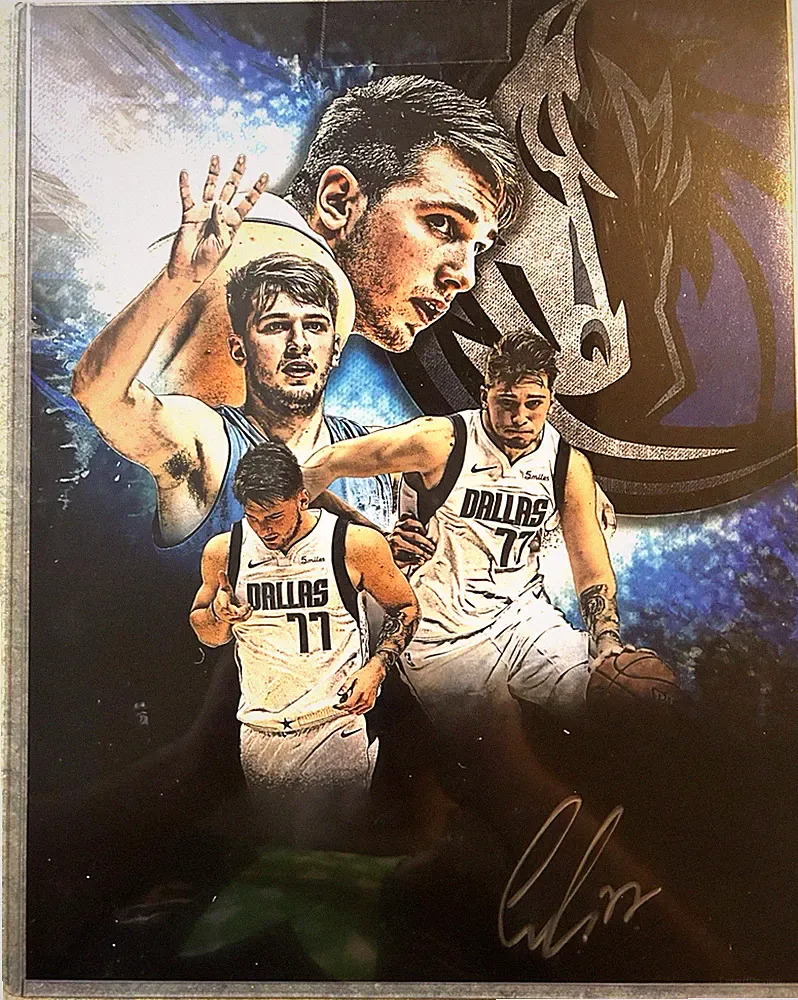 LUKA DONCIC SIGNED GOLD INK AUTO CUSTOM DALLAS MAVERICKS 11x14 PHOTO - NO COA